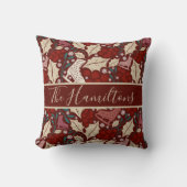 カスタム名居心地の良いビンテージクリスマスブリス クッション (正面)