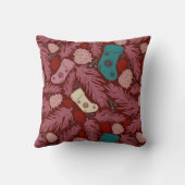 カスタム名居心地の良いビンテージクリスマスブリス クッション (裏面)