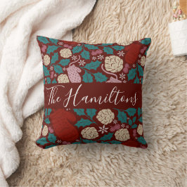 カスタム名居心地の良いビンテージクリスマスブリス クッション
