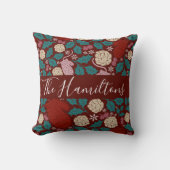 カスタム名居心地の良いビンテージクリスマスブリス クッション (正面)