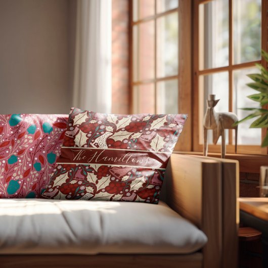 カスタム名居心地の良いビンテージクリスマスブリス クッション