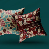 カスタム名居心地の良いビンテージクリスマスブリス クッション