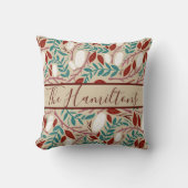 カスタム名居心地の良いビンテージクリスマスブリス クッション (正面)