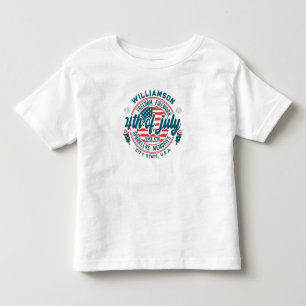 カスタム名市市州所在地7月4日 トドラーTシャツ