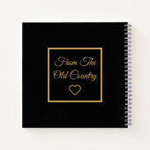 カスタム名料理本ブラックレシピ ノートブック (裏面)