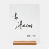 カスタム名新婚結婚夫婦の日 アクリルサイン (正面)