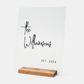 カスタム名新婚結婚夫婦の日 アクリルサイン (傾斜)