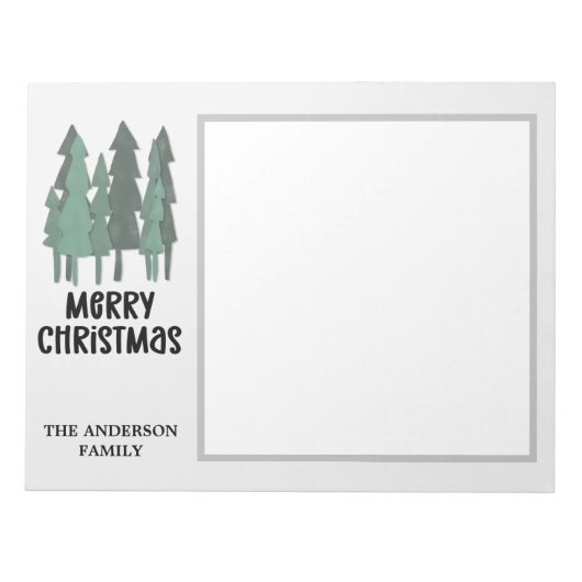 カスタム名水の色クリスマスツリー ノートパッド (正面)