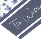 カスタム名水彩青花柄 ロングテーブルランナー (コーナー)