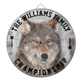 カスタム名狼パーソナライズされた写真 ダーツボード (正面)