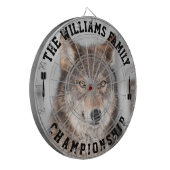 カスタム名狼パーソナライズされた写真 ダーツボード (正面左)