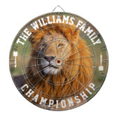 カスタム名獅子パーソナライズされた写真 ダーツボード (正面)