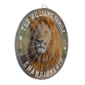 カスタム名獅子パーソナライズされた写真 ダーツボード (正面左)