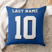 カスタム名番号ブルースポーツジャージー クッション (ブランケット)