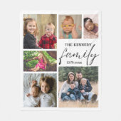 カスタム名白6フォトコラージュ フリースブランケット (正面)