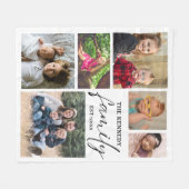 カスタム名白6フォトコラージュ フリースブランケット (正面(横))