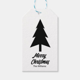 カスタム名目出迎えクリスマス白黒 ギフトタグ