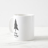 カスタム名目出迎えクリスマス白黒 コーヒーマグカップ (正面左)