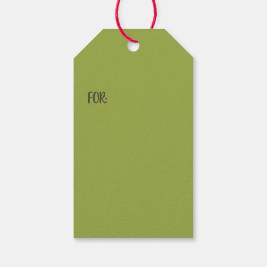 カスタム名緑の格子戸メリークリスマス ギフトタグ (裏面)