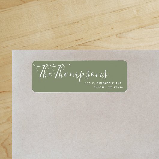 カスタム名緑差出人住所 ラベル