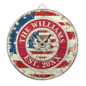 カスタム名親素朴生米国国旗7月4日 ダーツボード (正面)