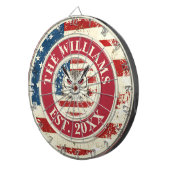 カスタム名親素朴生米国国旗7月4日 ダーツボード (正面右)