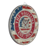 カスタム名親素朴生米国国旗7月4日 ダーツボード (正面左)