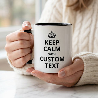 カスタム名言テンプレートマグカップ Keep Calm ツートーンマグカップ