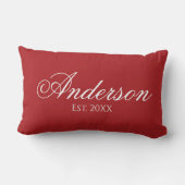 カスタム名赤クリスマス ランバークッション (裏面)