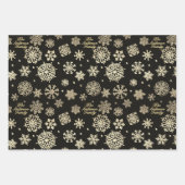 カスタム名金属製金ゴールドクリスマスプレゼント ラッピングペーパーシート (正面3)