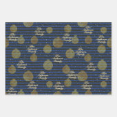 カスタム名金属製金ゴールドクリスマスプレゼント ラッピングペーパーシート (正面2)