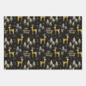 カスタム名金属製金ゴールドクリスマスプレゼント ラッピングペーパーシート (正面)