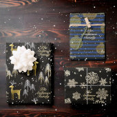 カスタム名金属製金ゴールドクリスマスプレゼント ラッピングペーパーシート