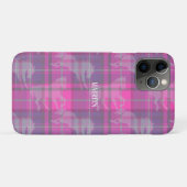 カスタム名門私立校風の紫の馬タータンチェックハート Case-Mate iPhoneケース (裏面(横))
