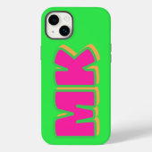 カスタム名門私立校風の緑モノグラムドロップシャドウ Case-Mate iPhoneケース (裏面)