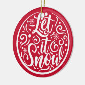 カスタム名雪クリスマスレッド セラミックオーナメント (左)