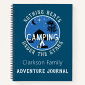 カスタム名青キャンピングログ | RVジャーナル ノートブック (正面)