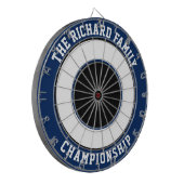 カスタム名青パーソナライズされたダーツボード ダーツボード (正面左)