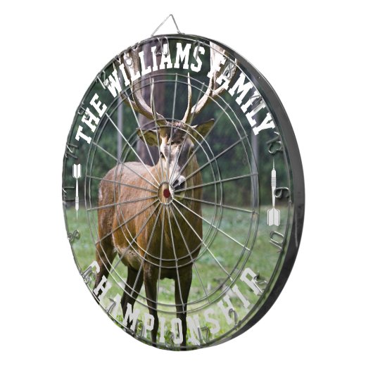 カスタム名鹿パーソナライズされた写真 ダーツボード (正面右)