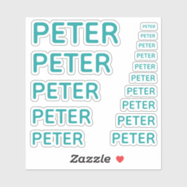 カスタム名 ティール 15サイズ シンプル シール