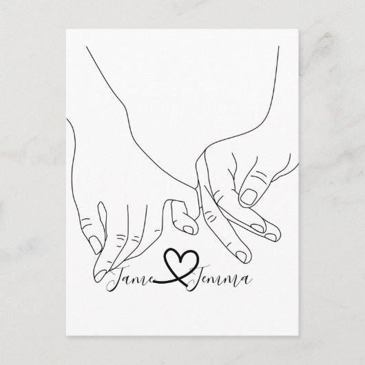 カスタム名 ハンドライン イラスト ポストカード (正面)
