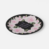 カスタム名, ピンクのバラの紙皿 ベビーシャワー ペーパープレート (アングル)