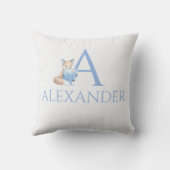 カスタム名 フォックス 本を読む ぬりえアート クッション (裏面)