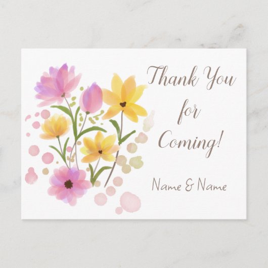 カスタム名&メッセージに来てくれてありがとう ポストカード (正面)