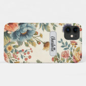 カスタム名 ヴィンテージ フェミナイ フローラル Case-Mate iPhoneケース (裏面(横))