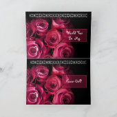 カスタム名 私のフラワーガールに 赤いバラの花束 招待状 (内部)