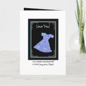 カスタム名 花の少女 パープルブルーのドレス 招待状 (裏面)