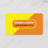 カスタム名 – 黄モダン色・オレンジ 名刺 (正面)