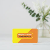 カスタム名 – 黄モダン色・オレンジ 名刺 (スタンド正面)