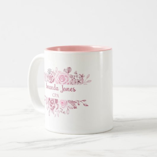 カスタム名CPA会計士フローラバラ ツートーンマグカップ (正面左)